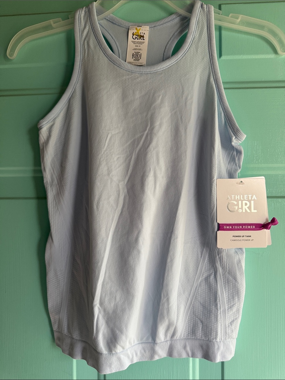 Athleta Light Blue Racerback Girls' Power Up Tank